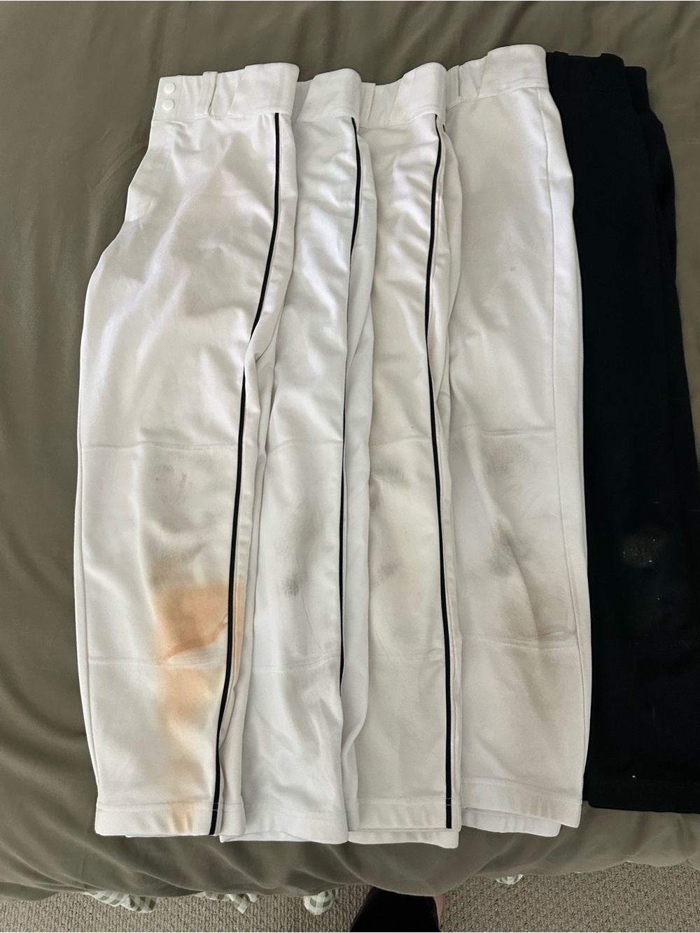 Men's White Baseball-Style Pants 5 pair bundle DIRTY MIDS